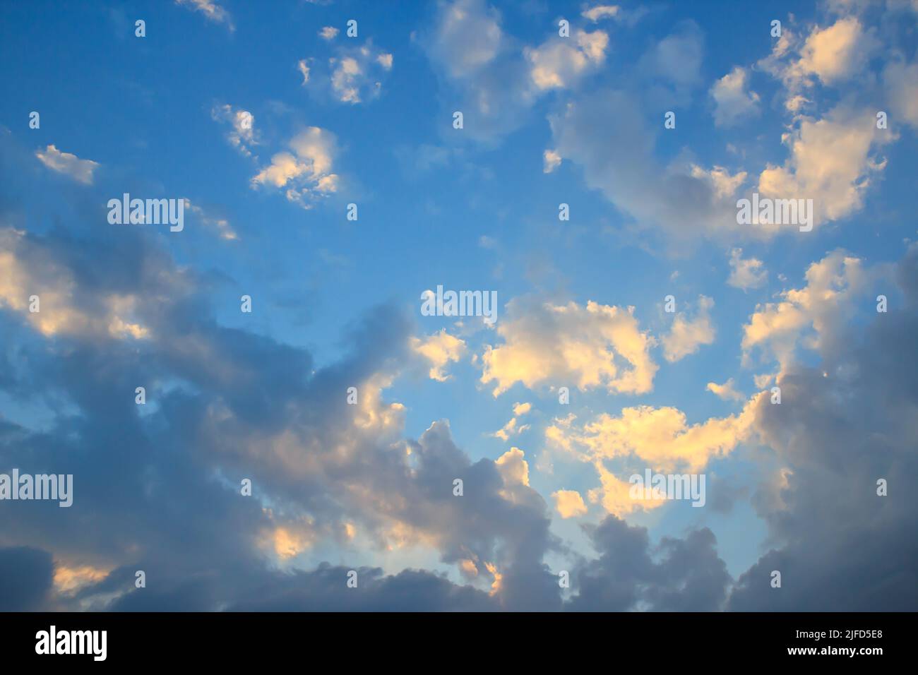 Image of sunset with the blue sky background Stock Photo - Alamy