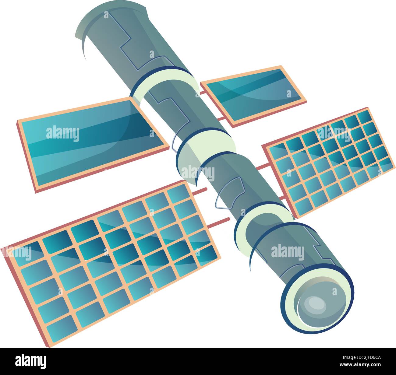Flat icon of space station on white background vector illustration ...