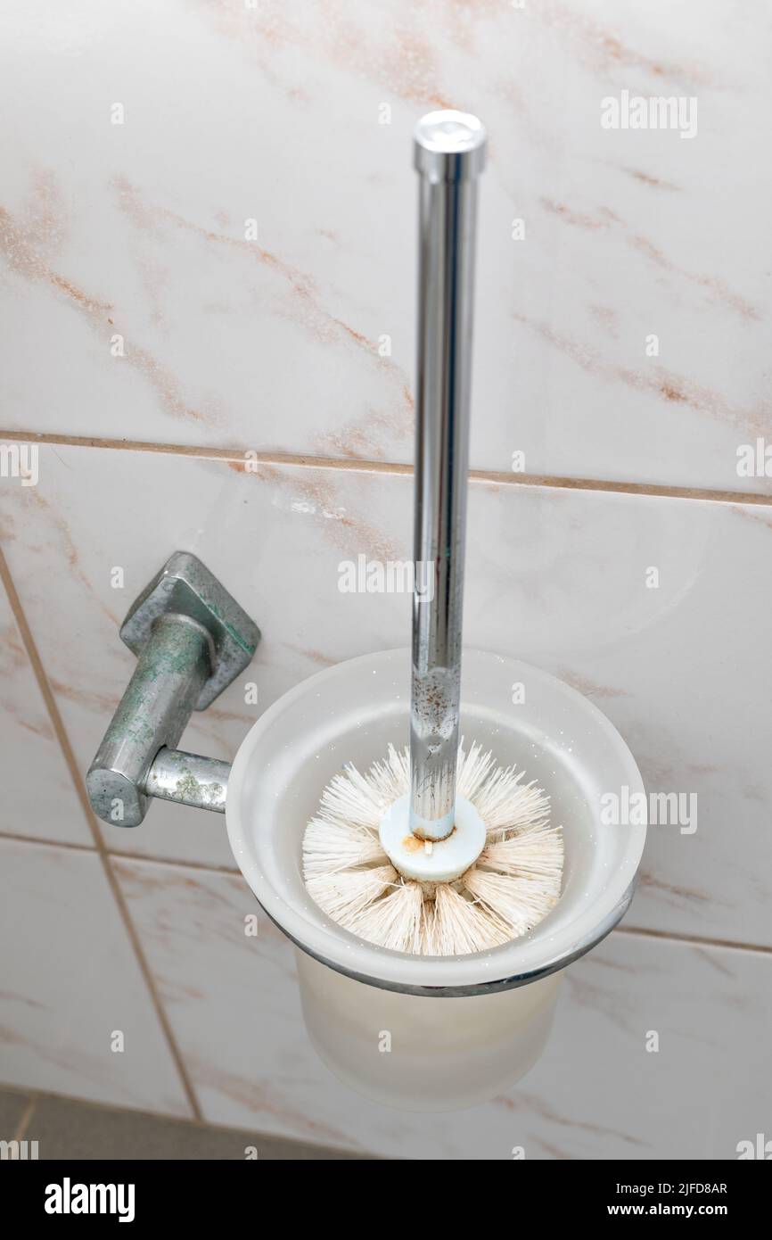Picture of a dirty, unhygienic ,used toilet brush Stock Photo Alamy