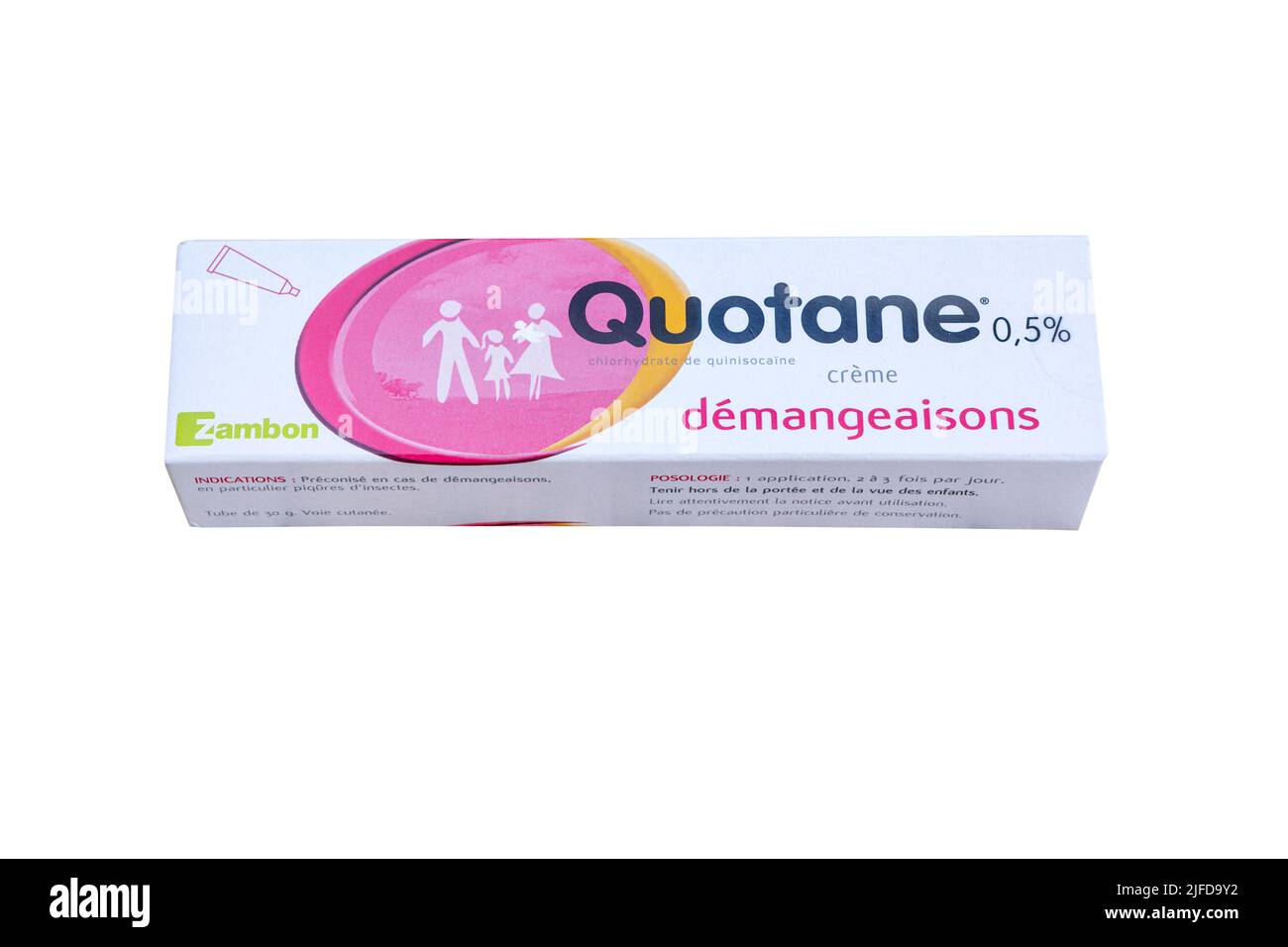 A box of Quotane itching cream Stock Photo