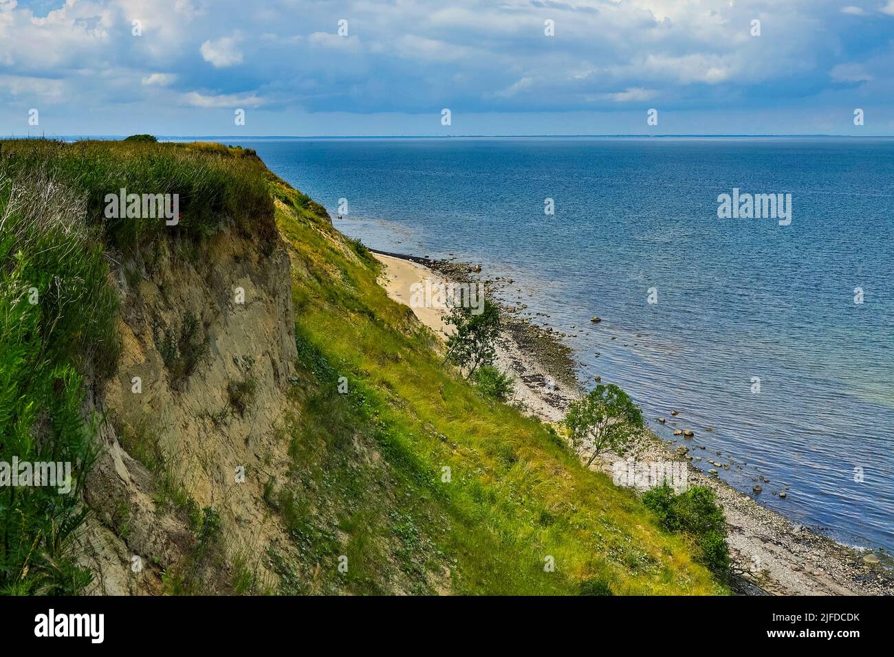 The view of the Baltic Sea is particularly beautiful on the cliffs in Boltenhagen. Stock Photo