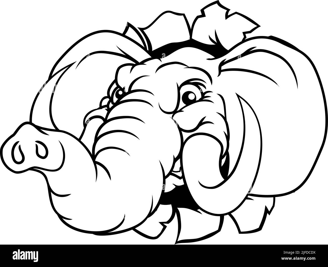 Elephant Sports Animal Mascot Stock Vector