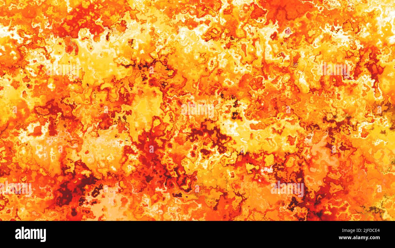 Molten fire and flames abstract rendered image background. Fall colors or heat concept. Stock Photo
