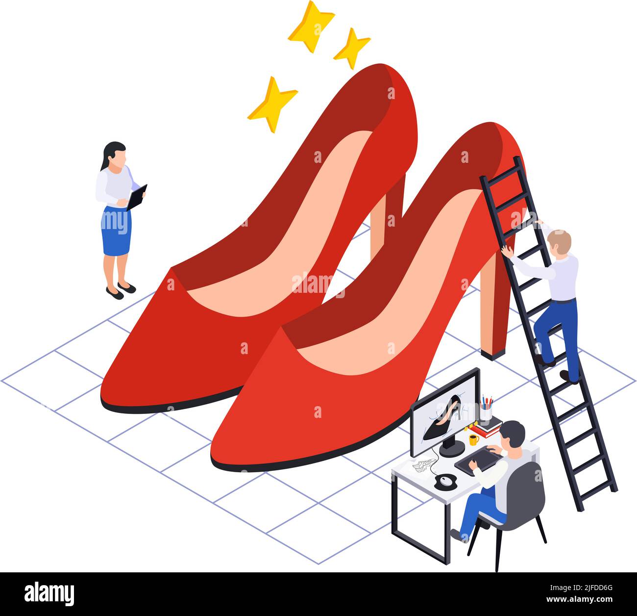 Shoe processing Stock Vector Images Alamy