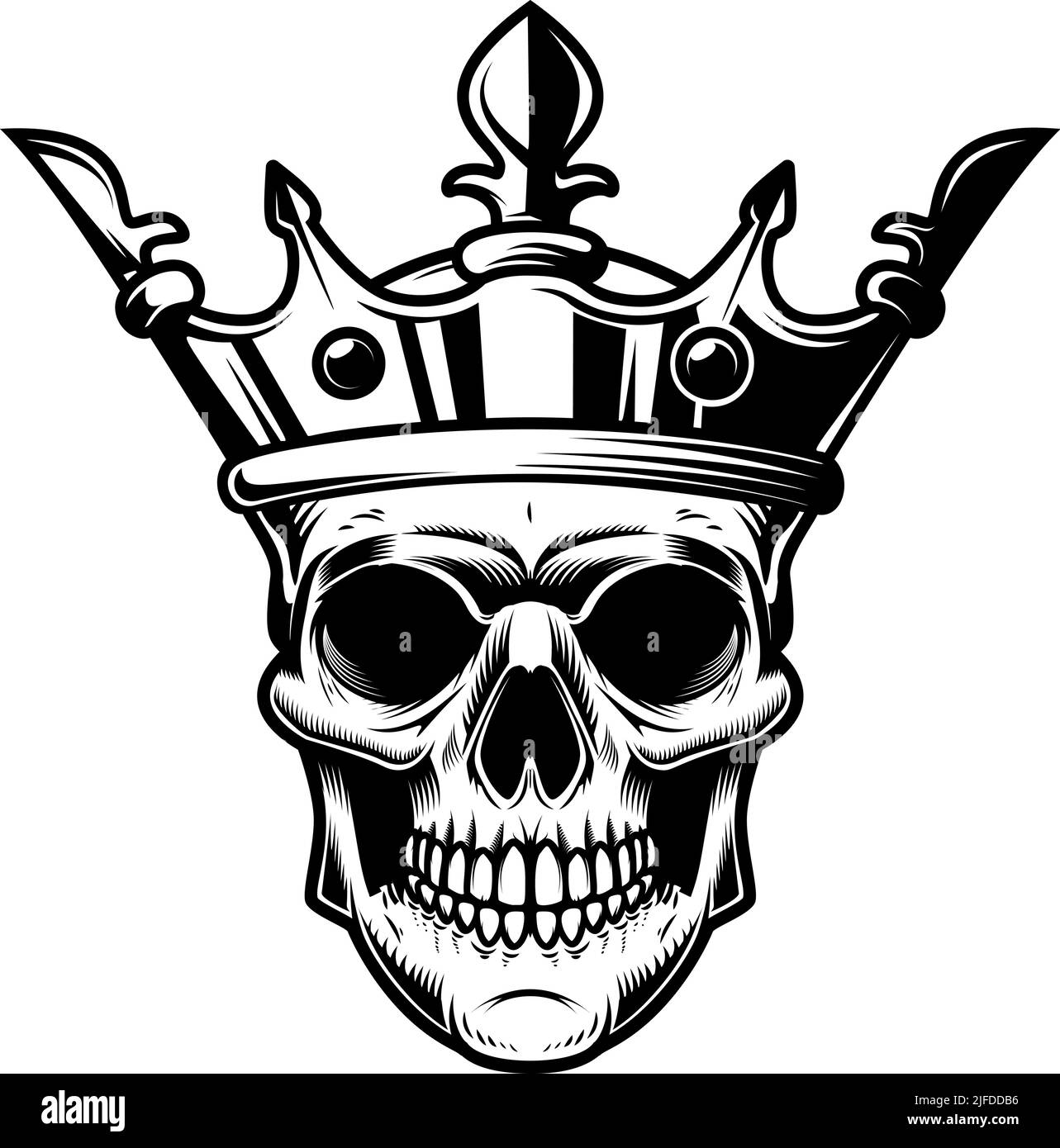 Vector human skull king gold hi-res stock photography and images - Alamy
