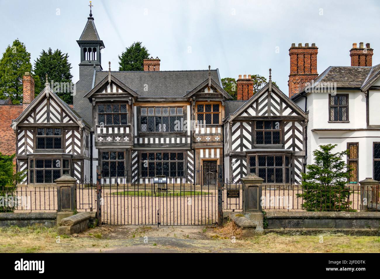Wythenshawe Hall - a 16th-century timber-framed historic house and former manor house in Wythenshawe, Manchester in the United Kingdom., Stock Photo