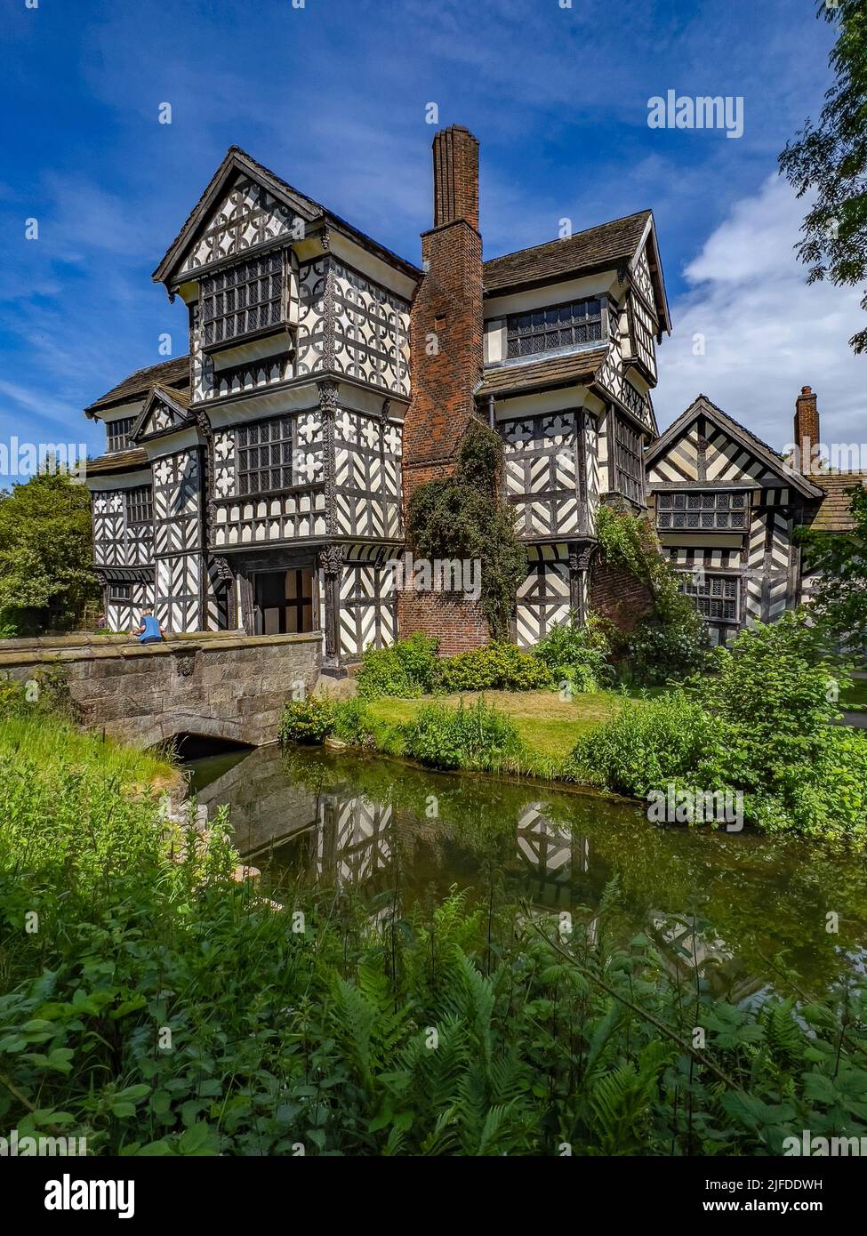 Little Moreton Hall, a 16th-century half-timbered Manor House near Congleton in Cheshire, northwest England. Stock Photo