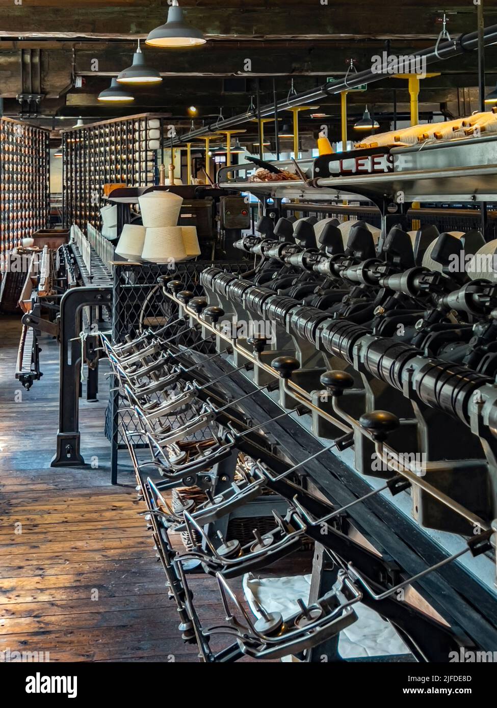 Quarry Bank Mill (also known as Styal Mill) in Styal, Cheshire, in northwest England. It is one of the best preserved textile factories of the Industr Stock Photo