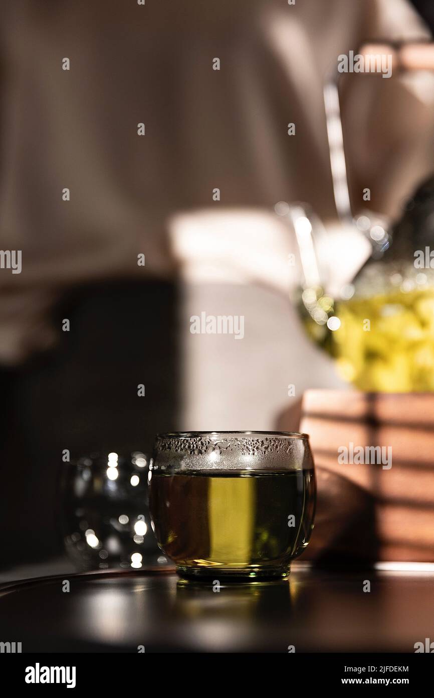 Brewed pure jasmine tea, a traditional Chinese beverage - stock photo Stock Photo
