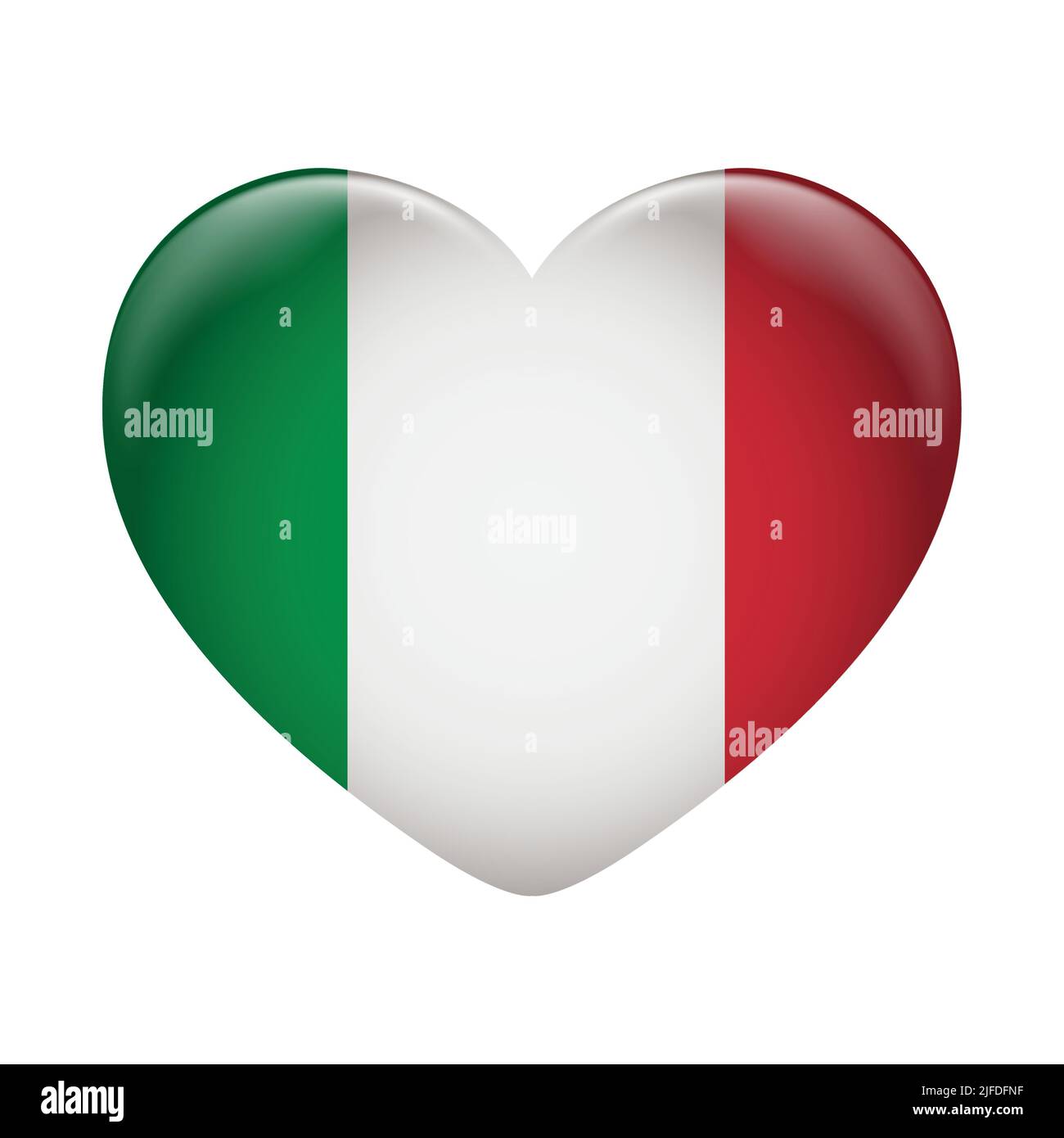 Italy flag icon isolated on white background. Italy flag. Flag icon glossy. Stock Vector