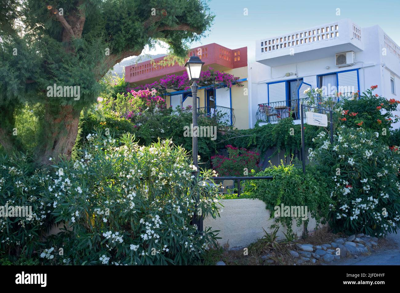 Places to stay in Sougia, a village in SW Crete Stock Photo