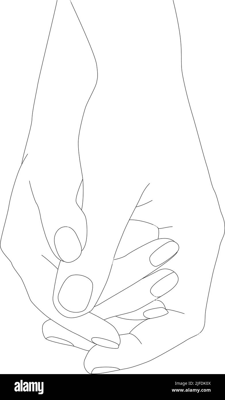 two-hands-palms-open-extended-illustration-design-black-white-isolated-drawing