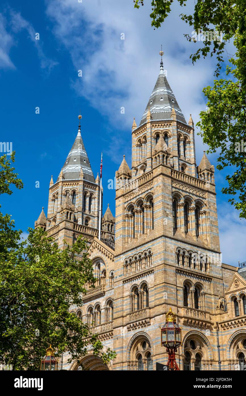 London, UK - May 5th 2022: The magnifcent exterior of the Natural History Museum in London, UK. Stock Photo