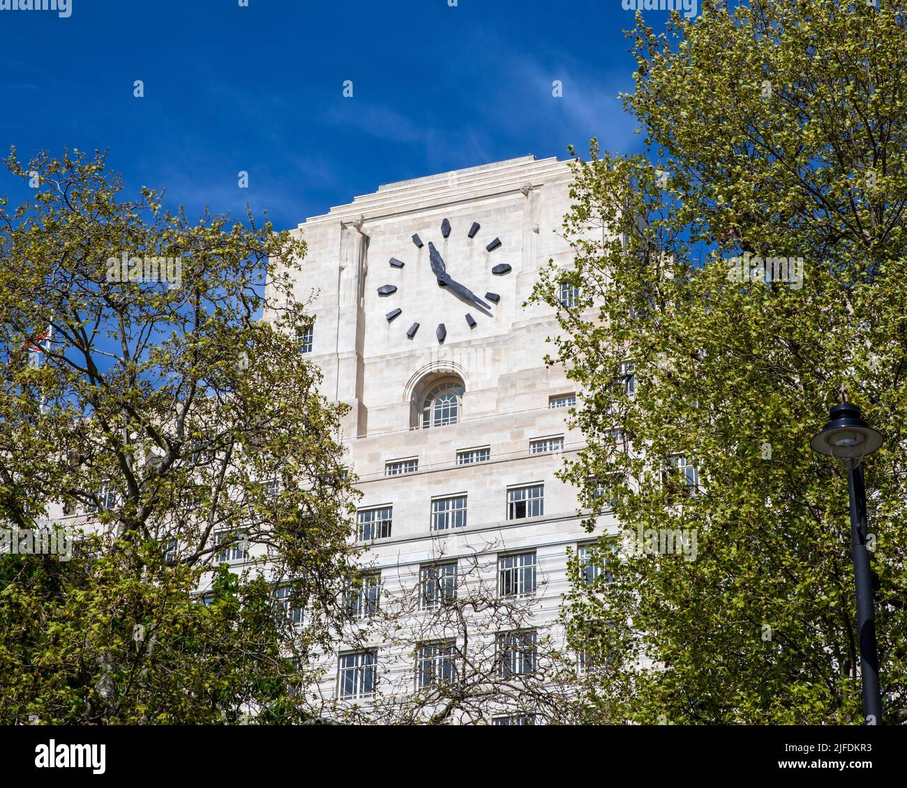 View of the art deco architecture of Shell Mex House in central London