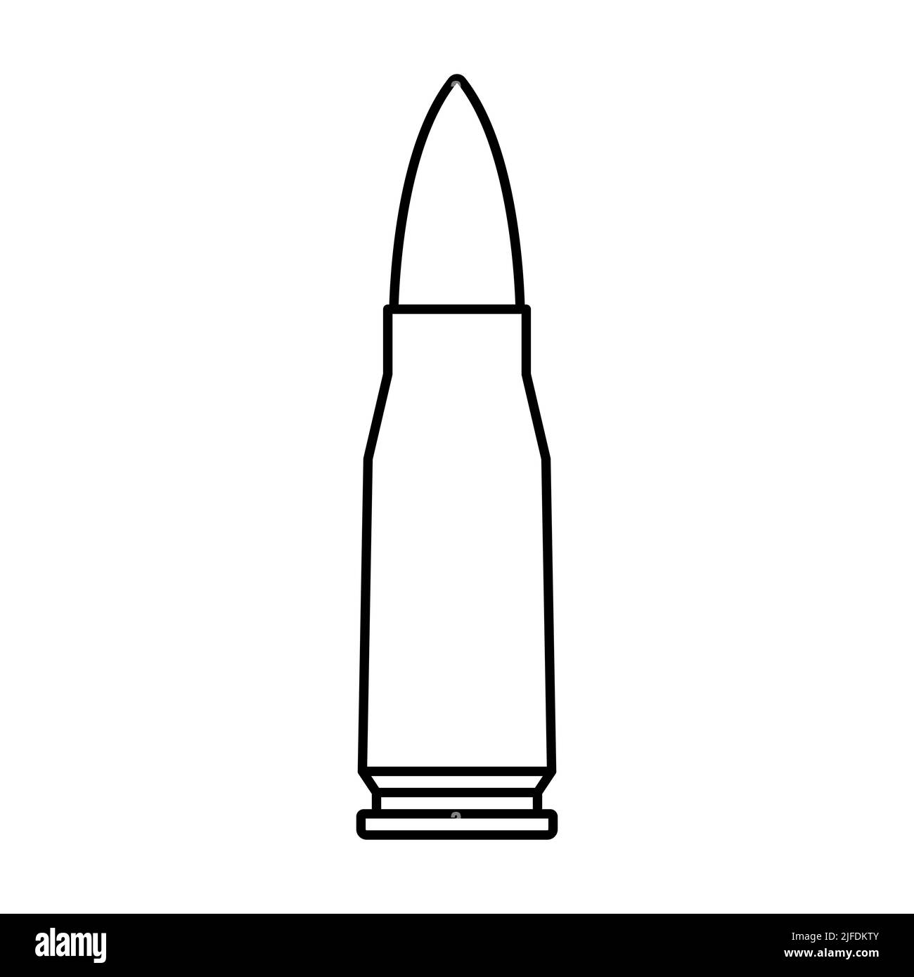 Bullet icon. Cartridge icon in linear design. Military ammunition ...