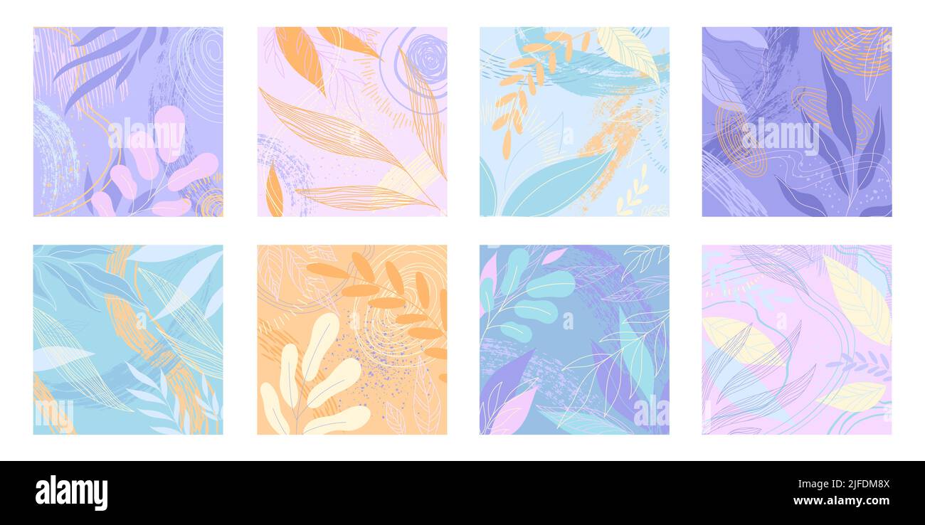 Set of patterns. Floral pattern summer background with flowers, leaves ...