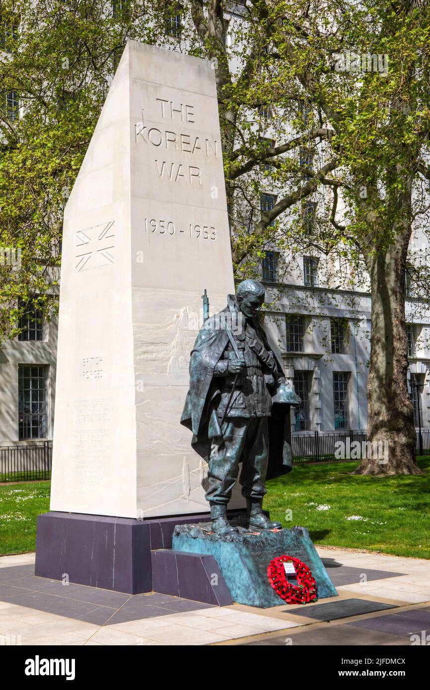 London, UK - April 20th 2022: The Korean War Memorial in central London, UK. Stock Photo