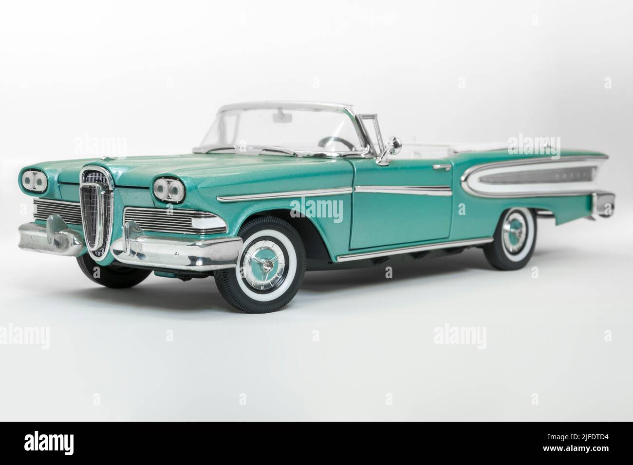 Model of an old convertible car originally manufactured in the year 1958. Stock Photo