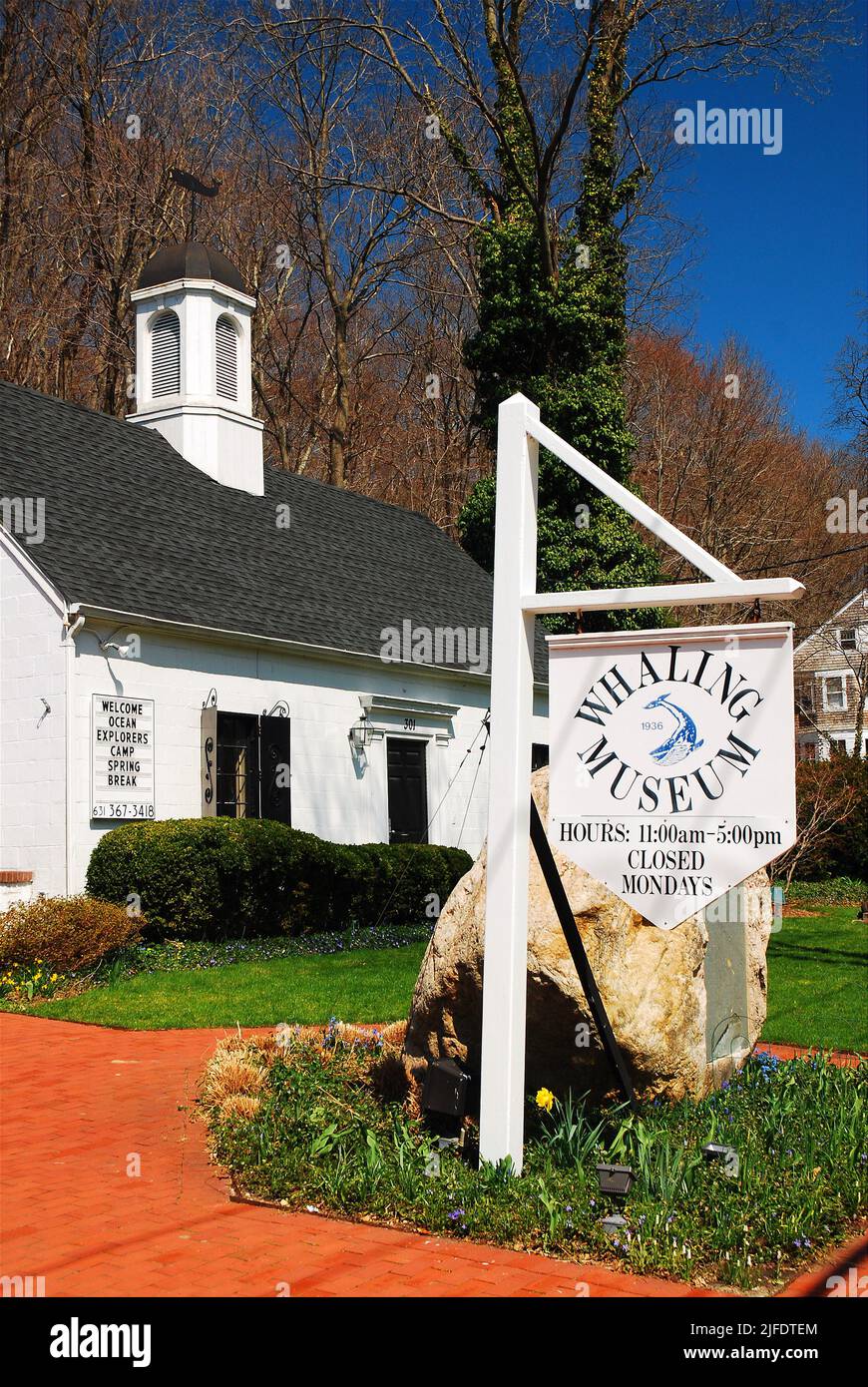 The Whaling Museum of Cold Spring Harbor showcases the history of the whaling industry in the town  and on Long Island Stock Photo
