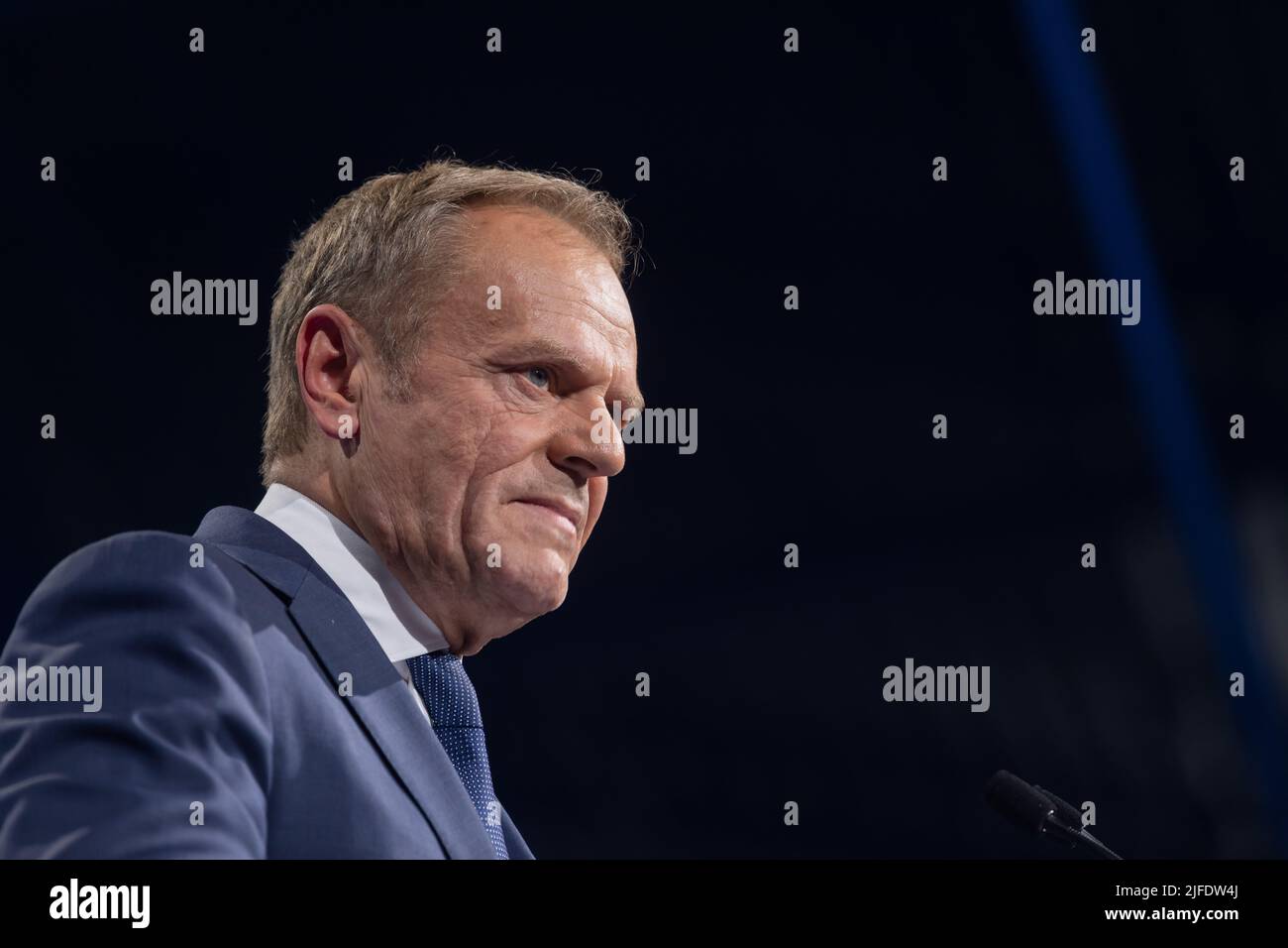 Rotterdam, Netherlands. 31st May, 2022. Former European Council President Donald Tusk will leave his role as president of the European People's Party (EPP), he said at the EPP forum and he announced his return to domestic politics as leader of Poland's main opposition. (Credit Image: © Mykhaylo Palinchak/SOPA Images via ZUMA Press Wire) Stock Photo