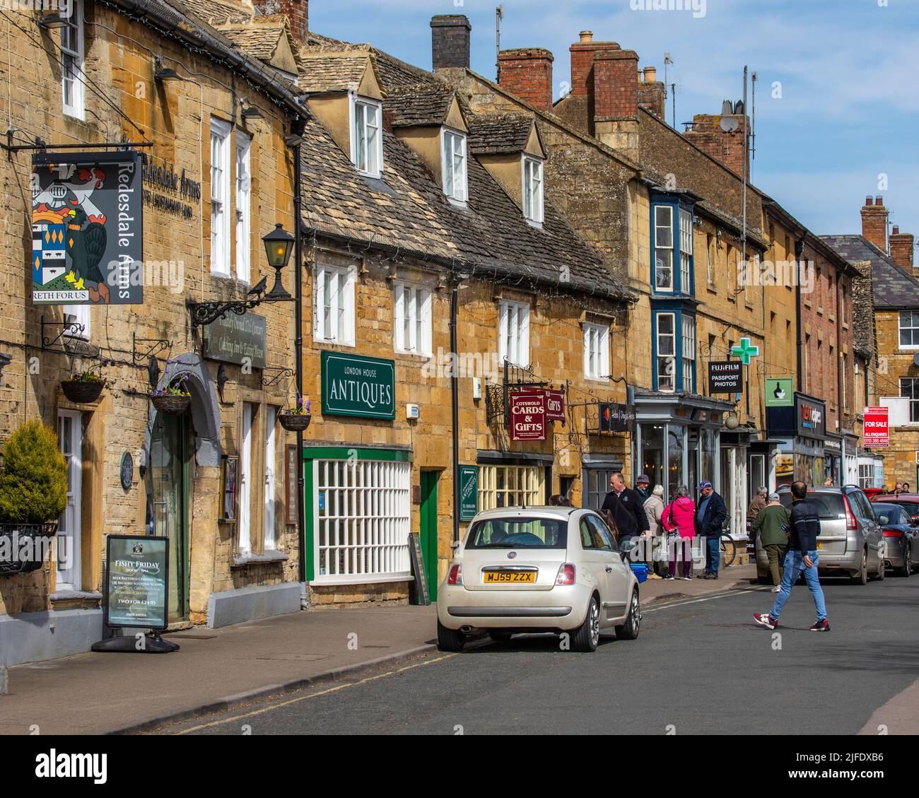 Moretonin Marsh, UK April 11th 2022 The High Street in the