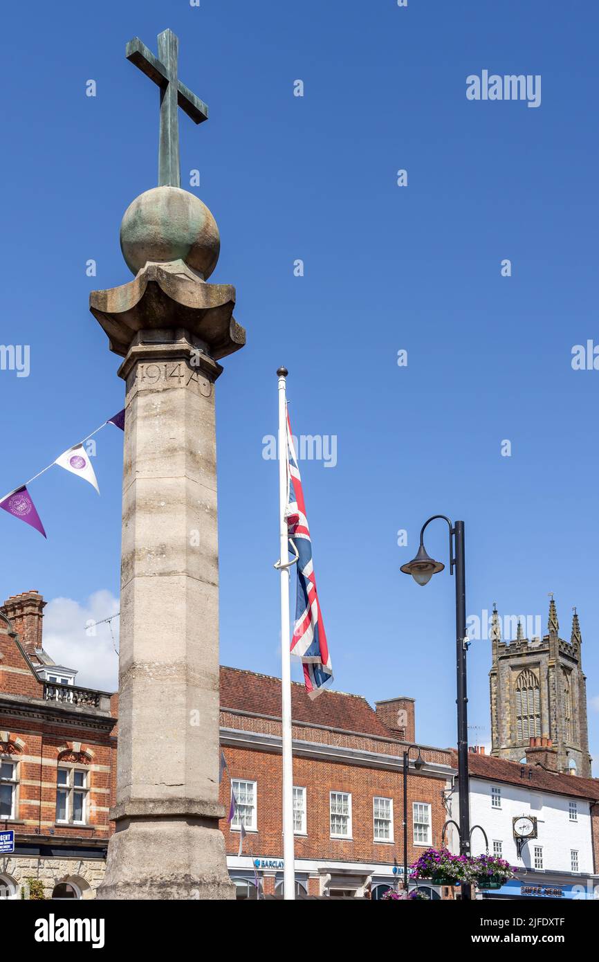 EAST GRINSTEAD, WEST SUSSEX, UK JULY 1 View of the War Memorial in