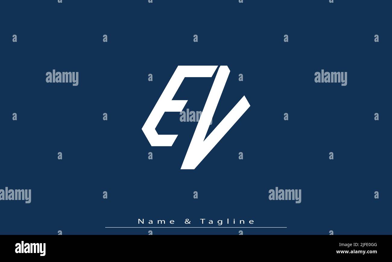Alphabet letters Initials Monogram logo EV , VE Stock Vector