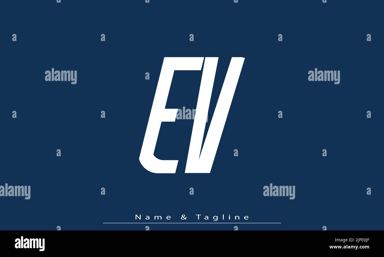 Alphabet letters Initials Monogram logo EV , VE Stock Vector