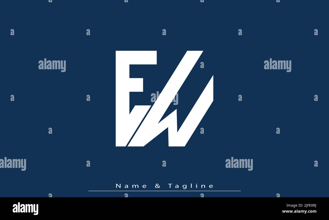Alphabet letters Initials Monogram logo EW , WE Stock Vector