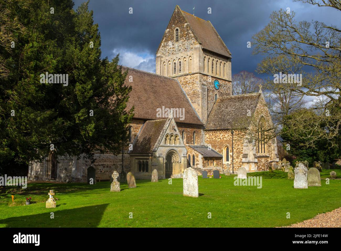 A view of St. Lawrences Church, also known as Castle Rising Church in ...