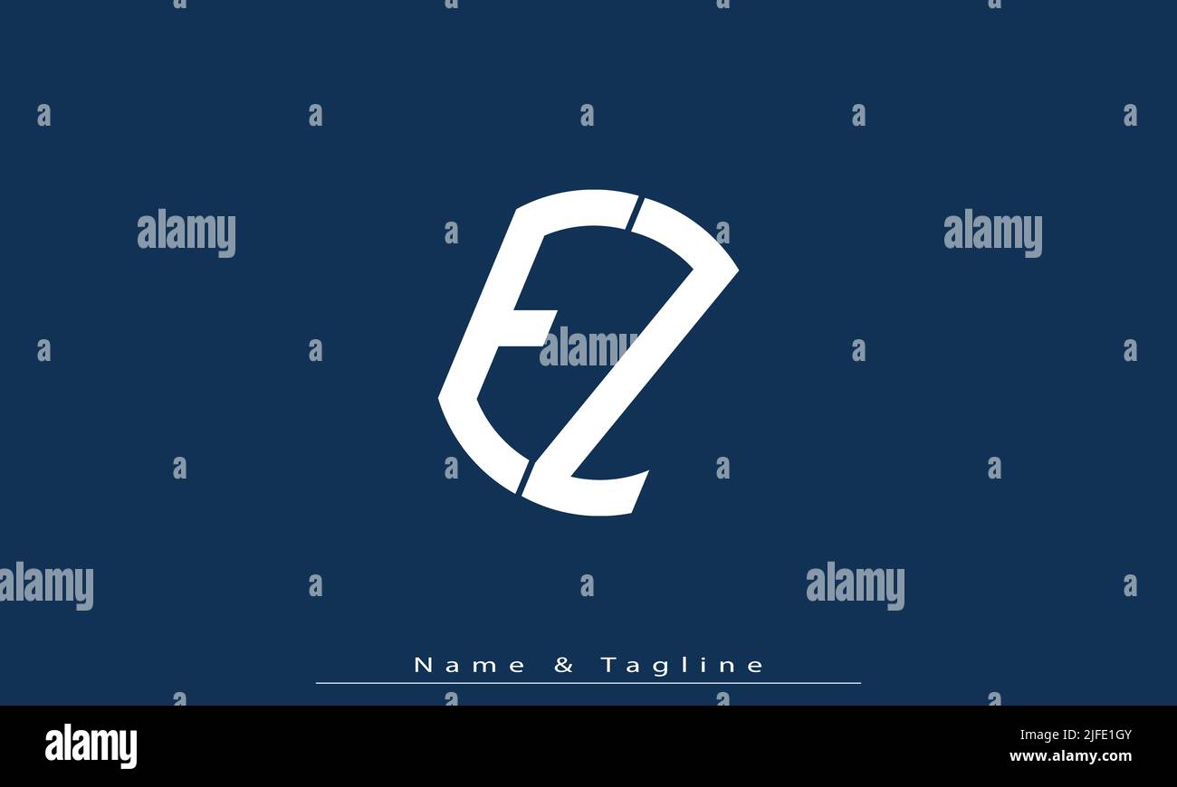 Alphabet letters Initials Monogram logo EZ , ZE Stock Vector