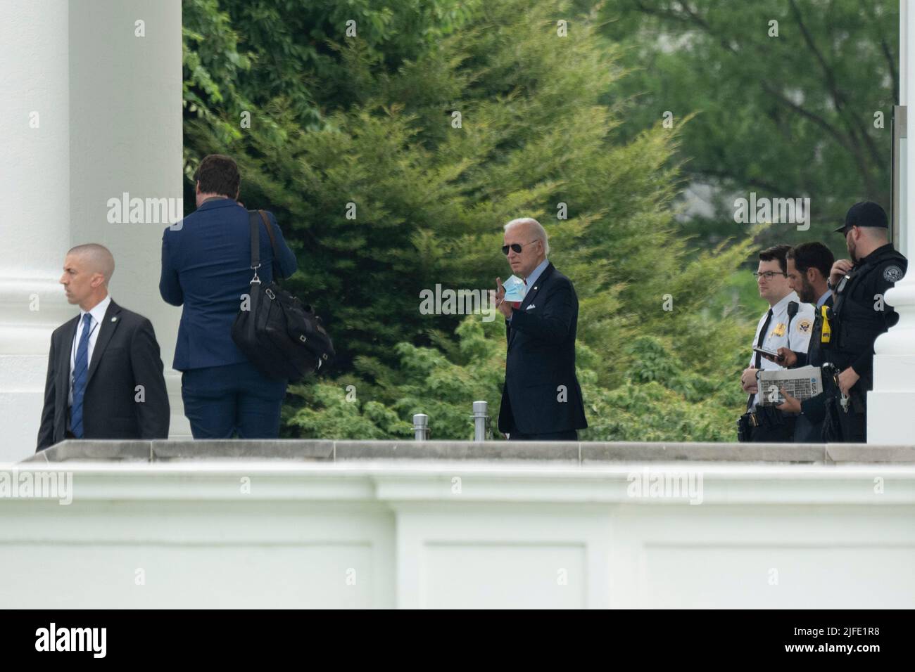 United States President Joe Biden departs the White House in Washington, DC, headed for Camp David, July 1, 2022. Credit: Chris Kleponis/CNP /MediaPunch Stock Photo