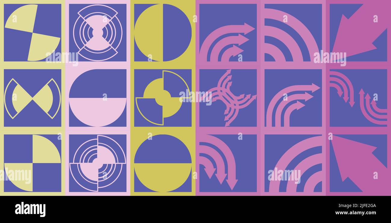 A geometric vector design with variety of shapes and bright vibrant ...