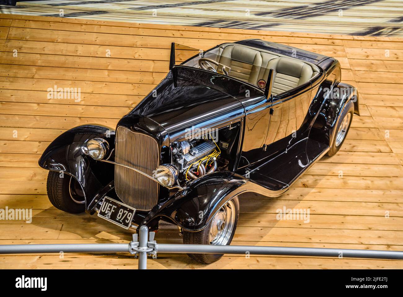 SINSHEIM, GERMANY - MAI 2022: black cabrio roadster Ford Model B - HOT ROD 1932 Stock Photo