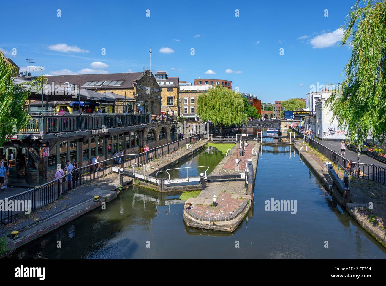 Regents Canal at Camden Lock, Camden, London, England, UK Stock Photo