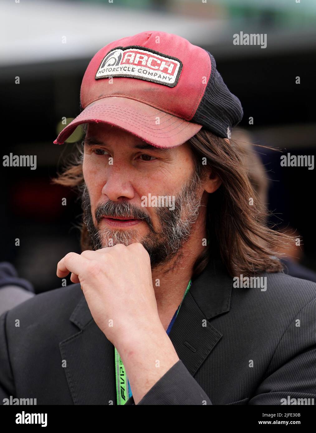 Keanu Reeves ahead of the British Grand Prix 2022 at Silverstone, Towcester. Picture date