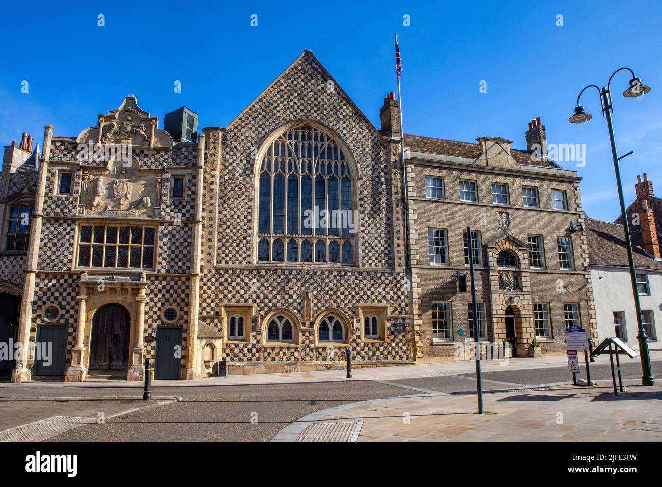 A view of the beautiful Kings Lynn Town Hall and old Gaol House, in the