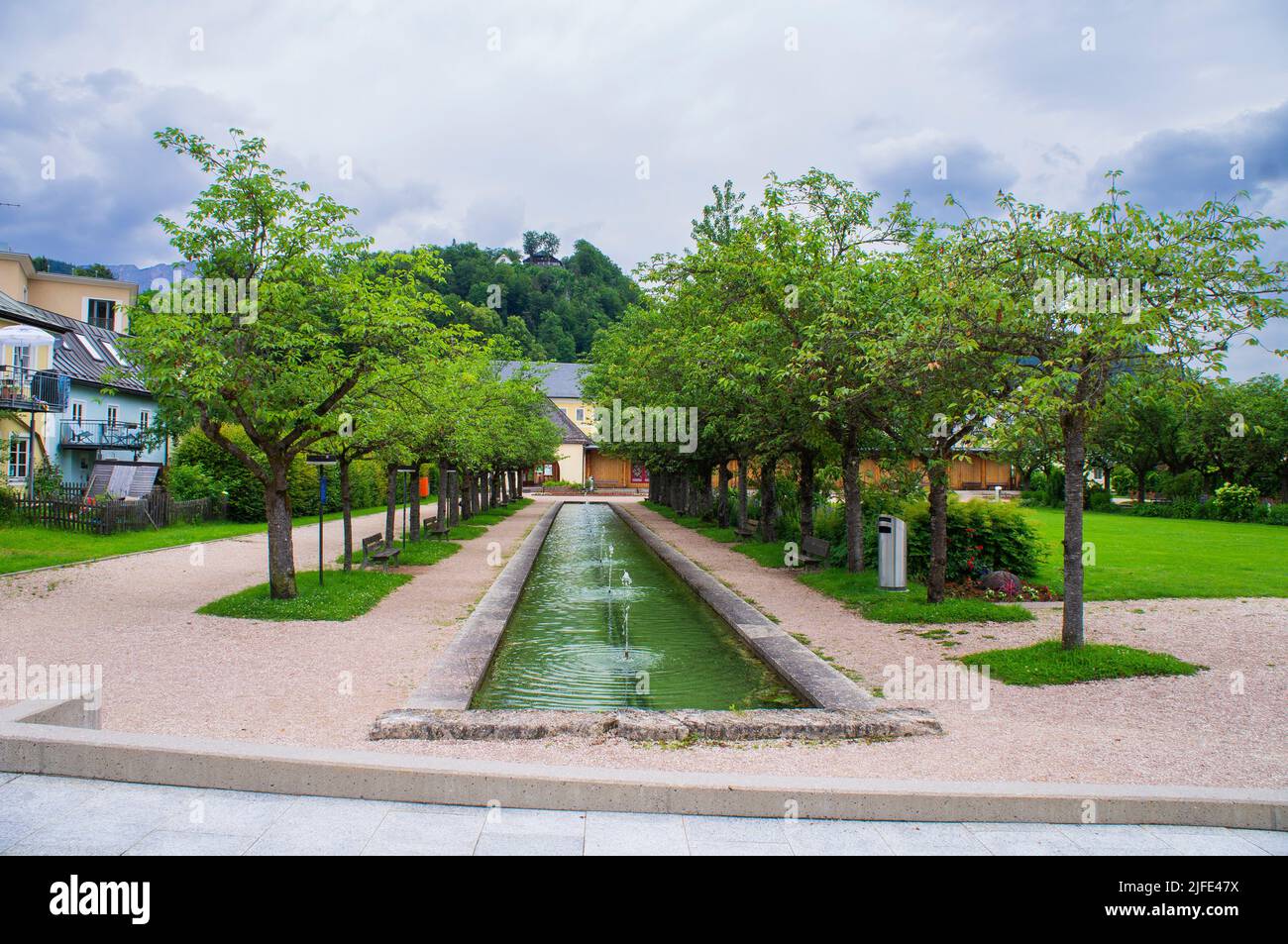 A spa garden in the town of Berchtesgaden, Berchtesgadener Land district, Upper Bavaria, Germany, on June 16, 2022. (CTK Photo/Libor Sojka) Stock Photo