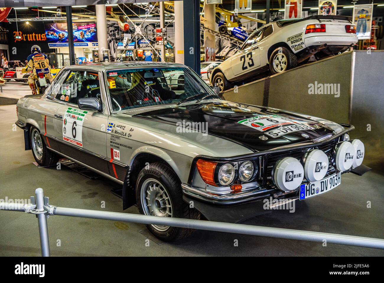 SINSHEIM, GERMANY - MAI 2022: silver Mercedes-Benz 450 SLC 5.0 1979 268ps Stock Photo