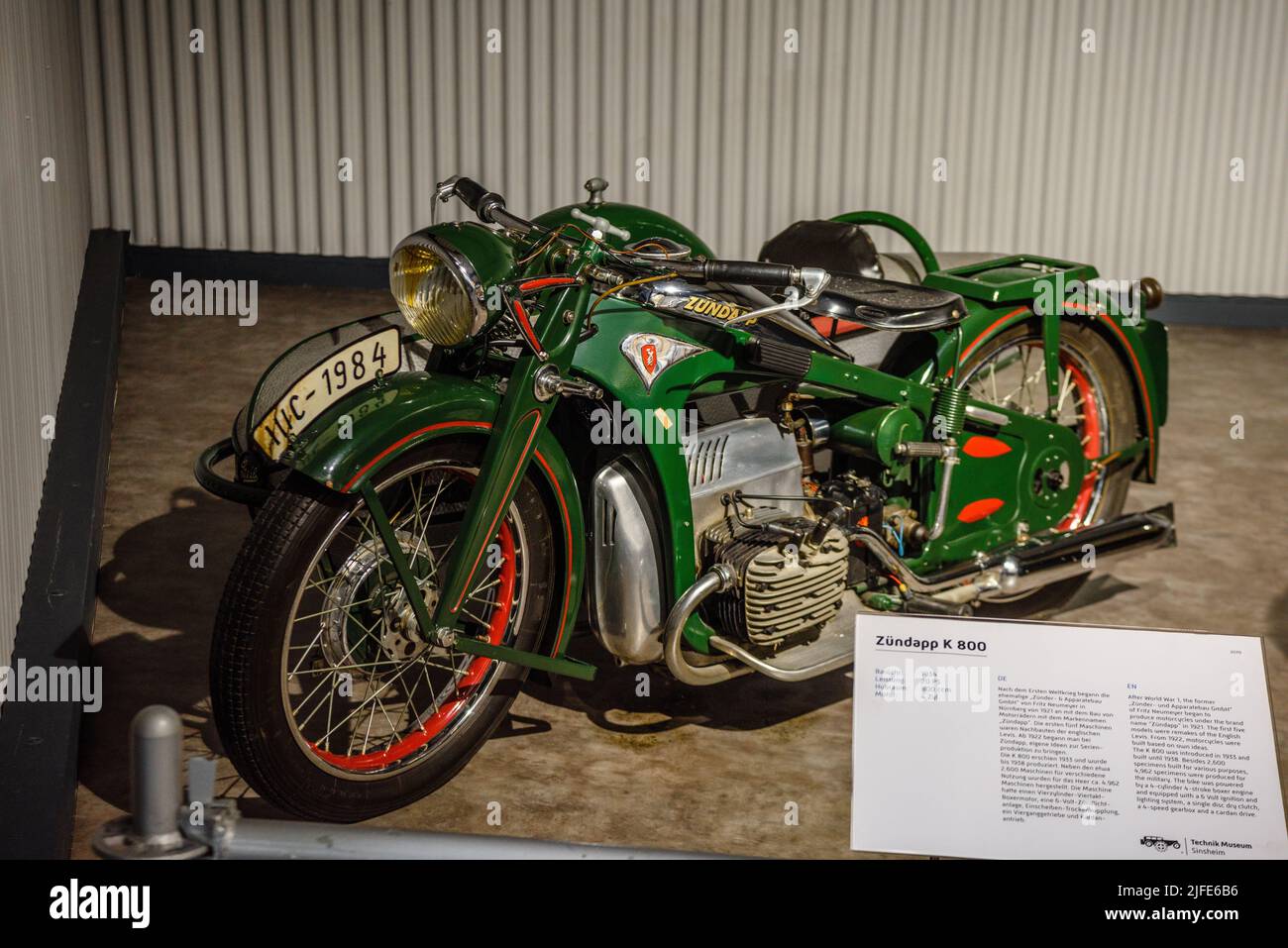 SINSHEIM, GERMANY - MAI 2022: green sidecar motorbike motorcycle Zuendapp K  800 1934 20ps Stock Photo - Alamy