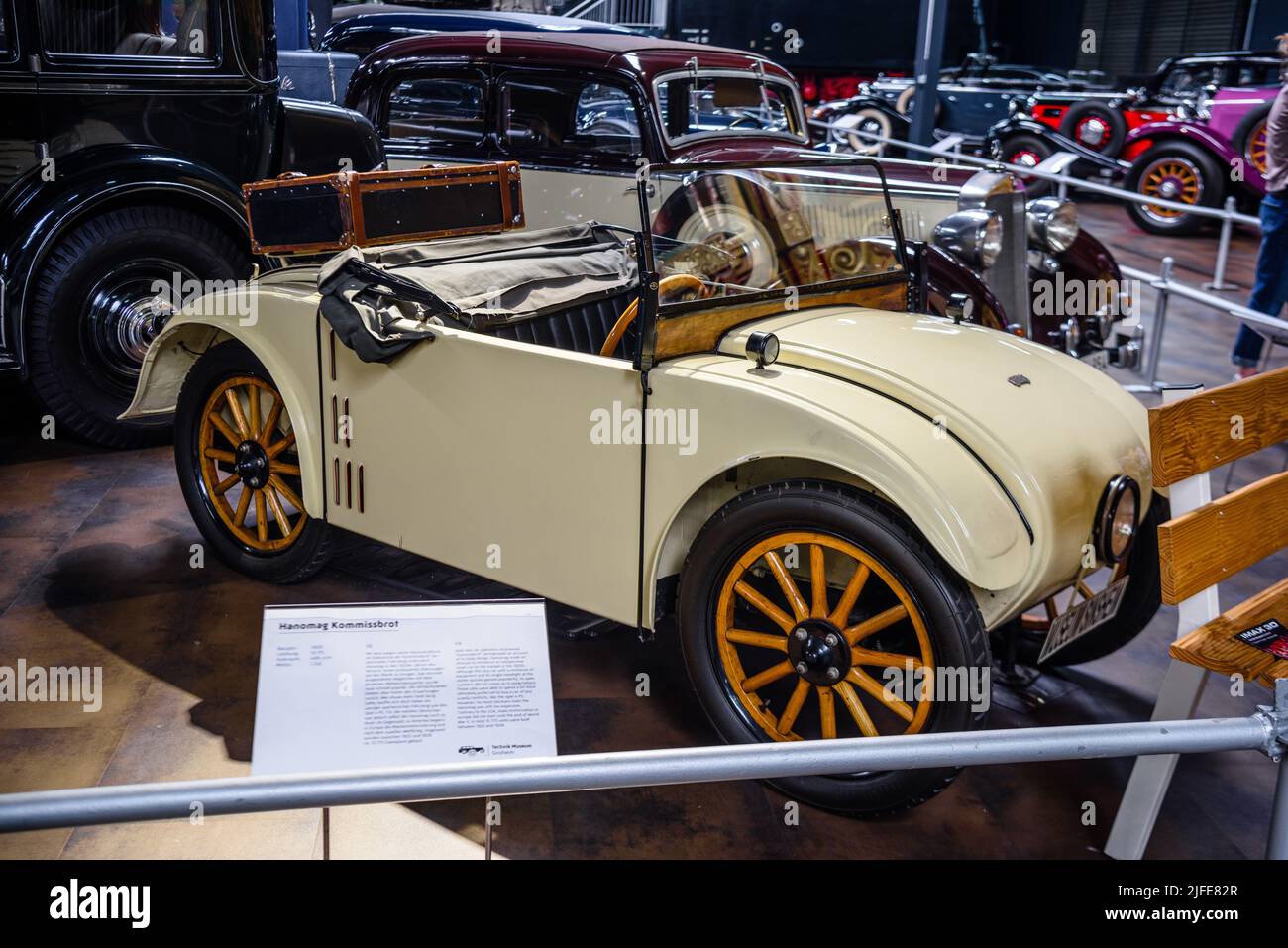 SINSHEIM, GERMANY - MAI 2022: Beige Hanomag Kommissbrot 1926 cabrio 10ps Stock Photo