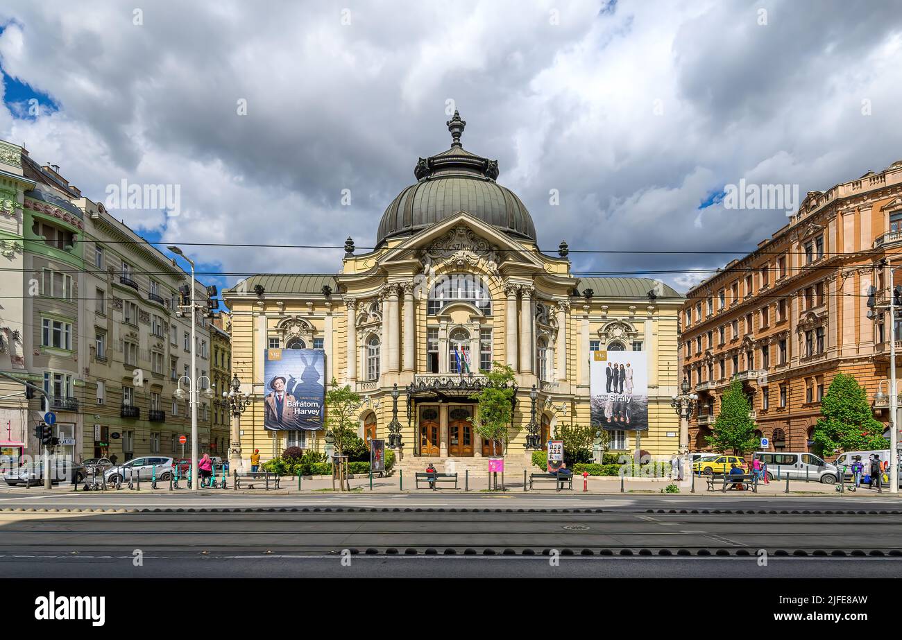 Budapest, Hungary. Comedy Theatre of Budapest or Vigszinhaz, built by Fellner and Helmer Stock Photo