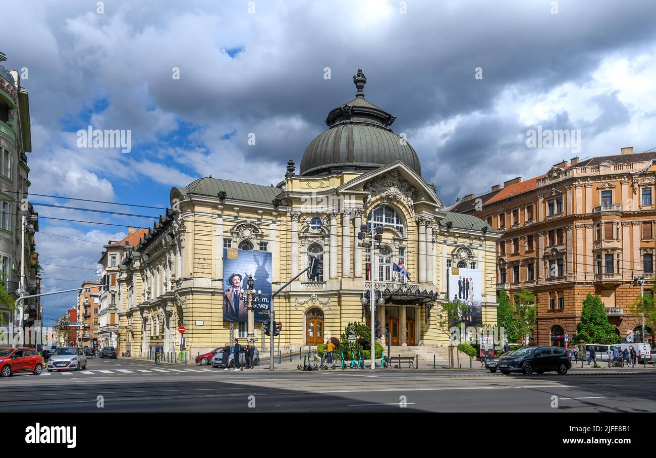 Budapest, Hungary. Comedy Theatre of Budapest or Vigszinhaz, built by Fellner and Helmer Stock Photo