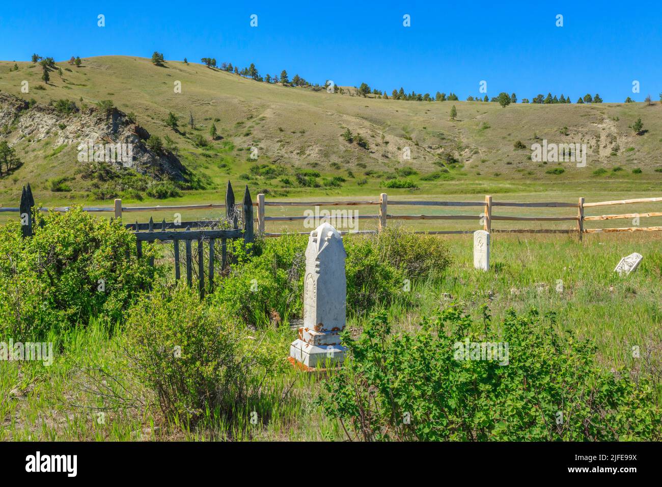 old dearborn crossing cemetery near craig, montana Stock Photo