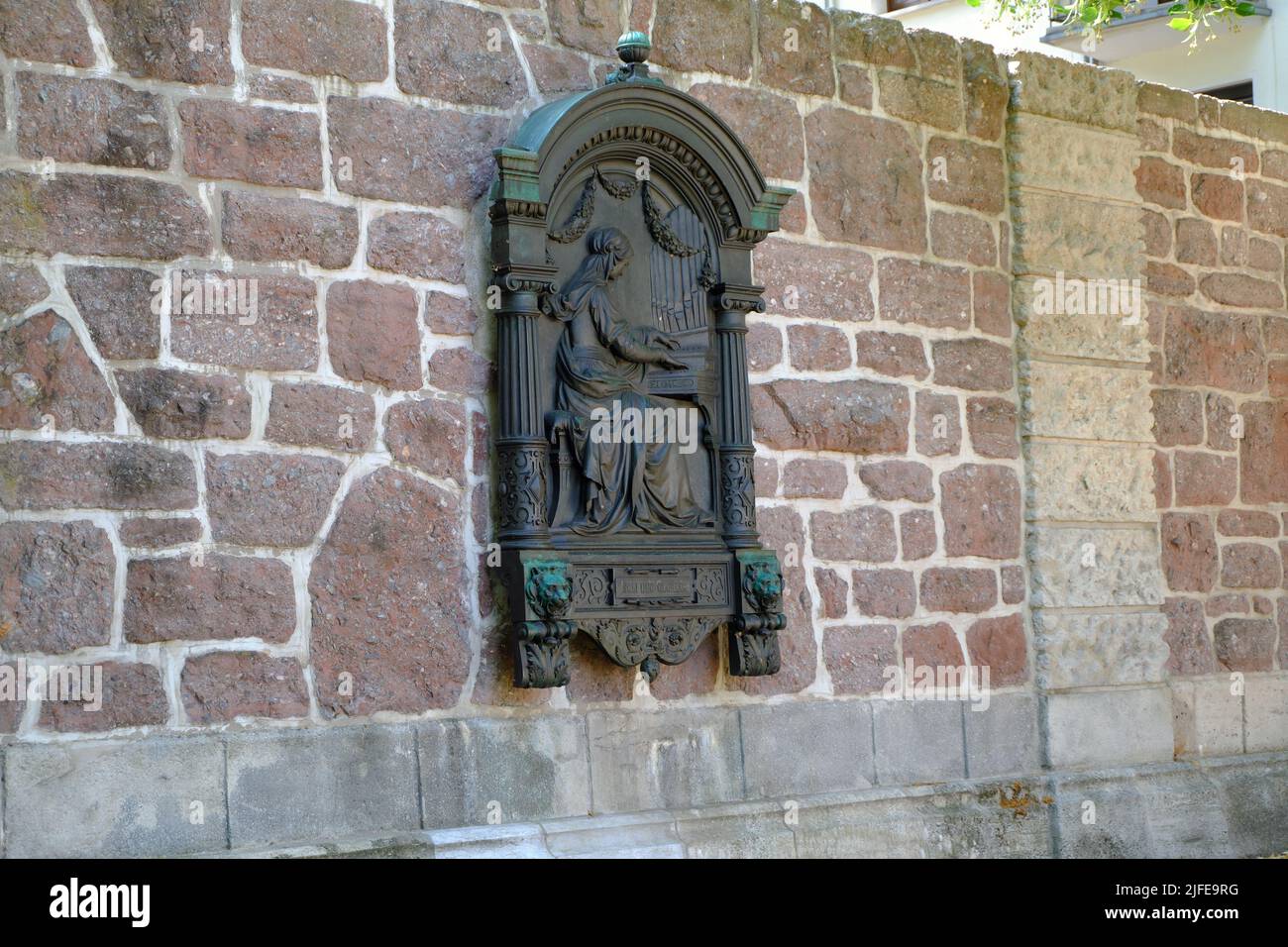 Bach Monument memorial to Saint Cecilia, patron Siat of Church Music. Stock Photo