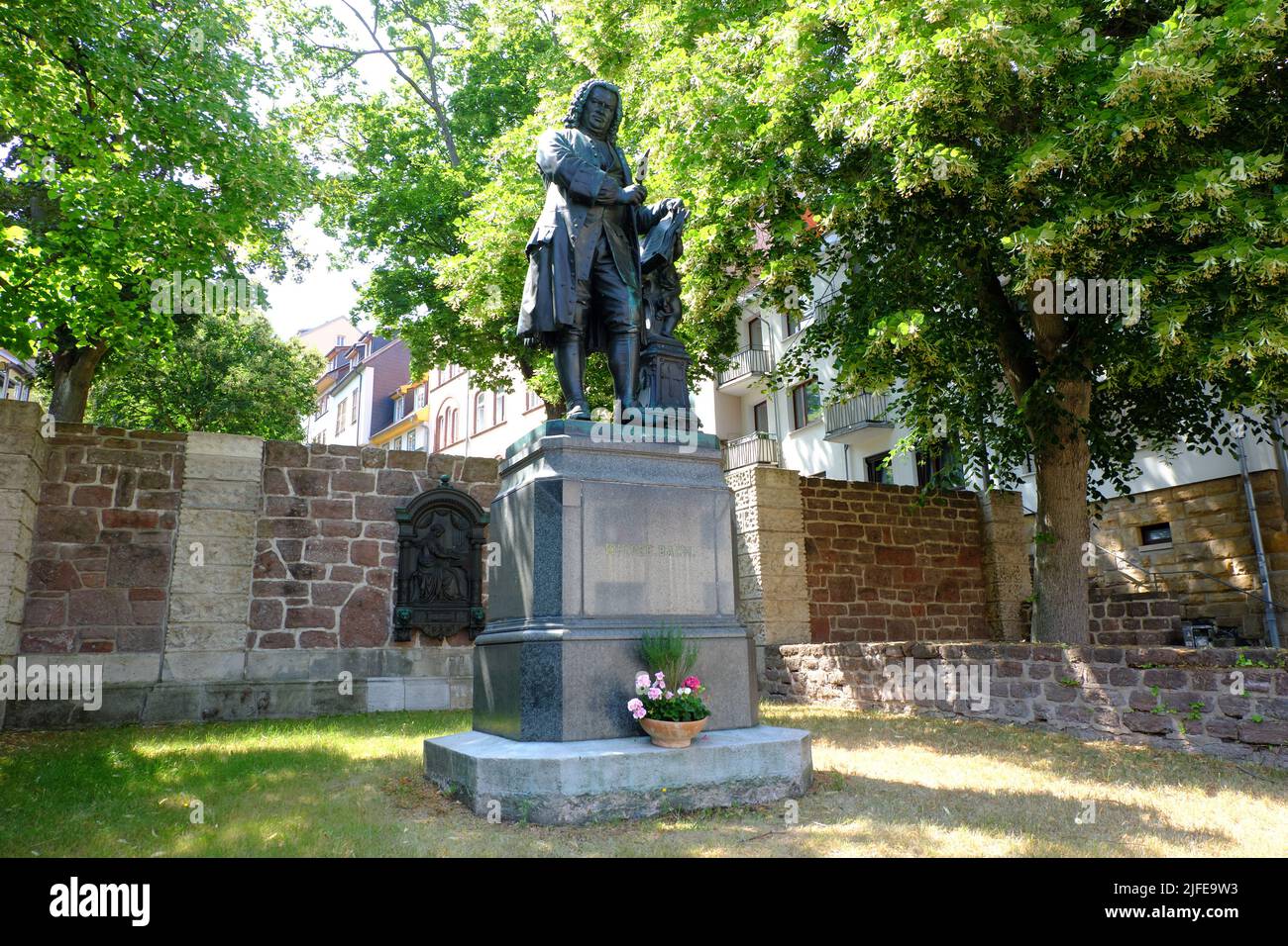 Johann Sebastian Bach, born 1685, in Eisenach. Bachhaus and monument. Stock Photo