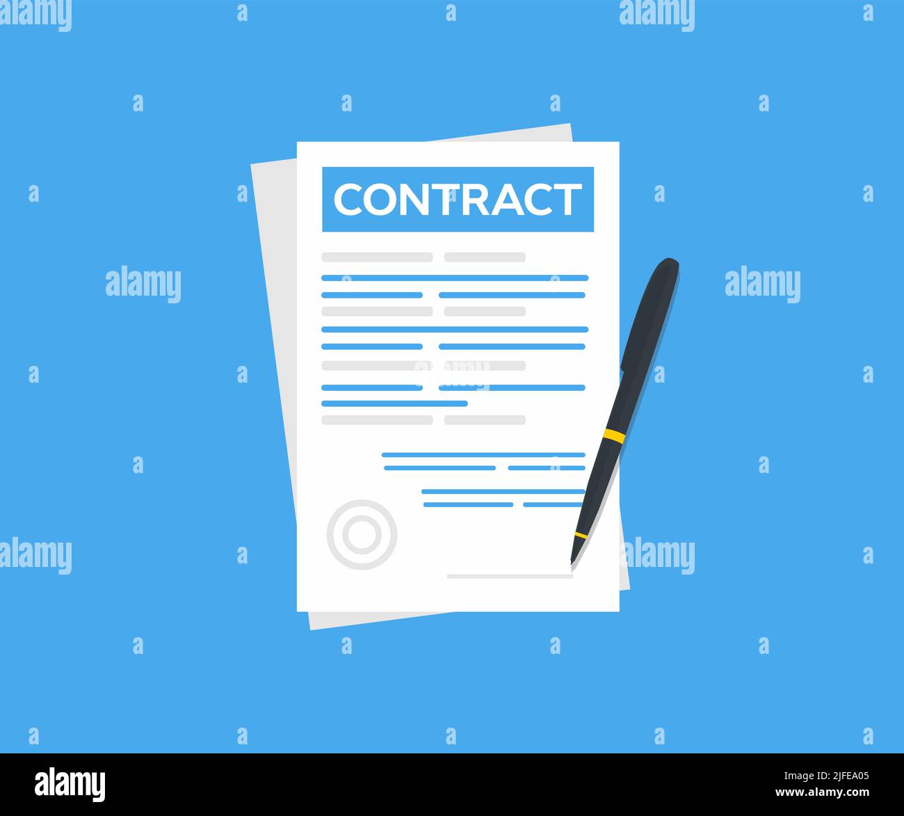 Contract, business document logo design. Deal, business, financial application concepts vector design and illustration. Stock Vector