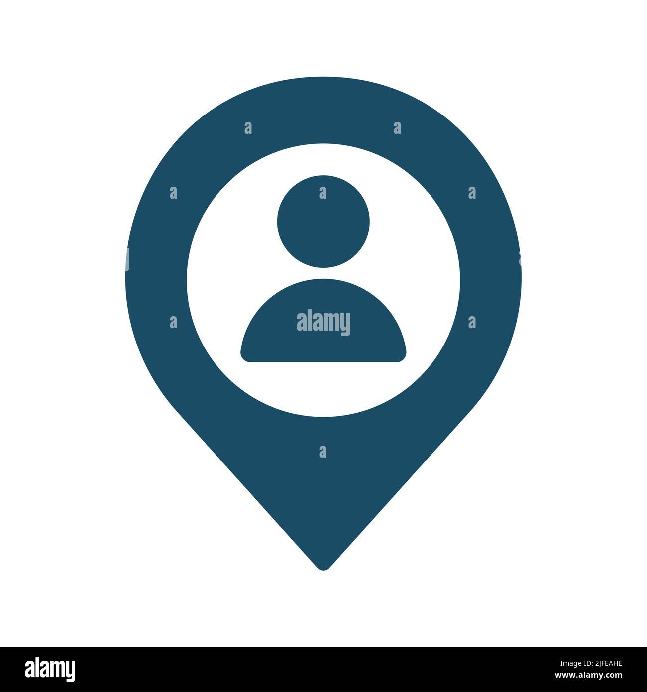 High quality dark blue location pin icon. Pictogram, icon set, illustration. Useful for web site, banner, greeting cards, apps and social media posts. Stock Photo