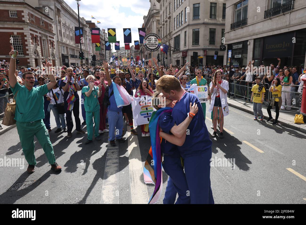 Hospital workers, doctors and dentists take part in the Pride in London
