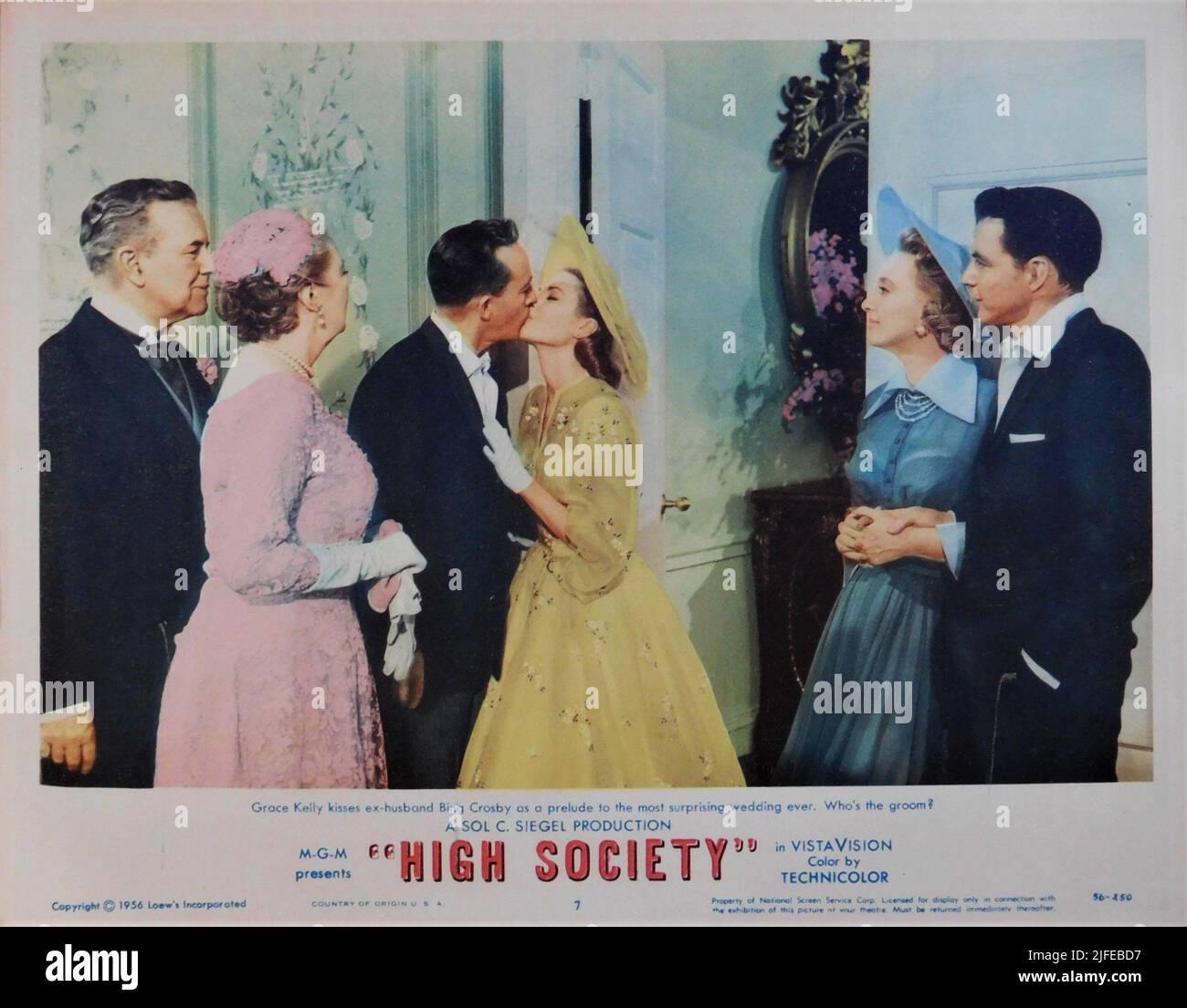 SIDNEY BLACKMER MARGALO GILMORE BING CROSBY GRACE KELLY CELESTE HOLM and FRANK SINATRA in HIGH SOCIETY 1956 director CHARLES WALTERS screenplay John Patrick from the play The Philadelphia Story by Philip Barry music and lyrics Cole Porter Sol C. Siegel Productions / Bing Crosby Productions / Metro Goldwyn Mayer Stock Photo